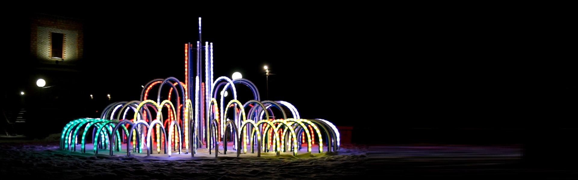 Светодиодный фонтан «Астра» в Татарске