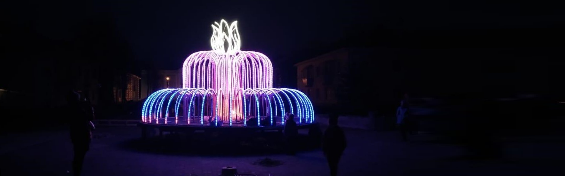 Светодиодный фонтан «Цветок» в Полевском